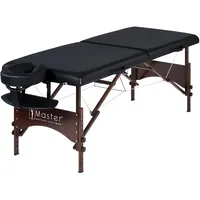 MASTER MASSAGE EQUIPMENT Master Massage 71cm Argo Mobil Massageliege Klappbar Massagebett Massagebank Tisch Portable Beauty Bed Walnussholzbeine und Tragetasche Paket, Schwarz