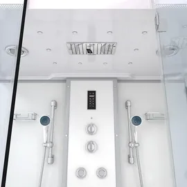 SeniorBad Kombination Badewanne Dusche K88-WS-EH-C-SC-EA Duschtempel 180x100 cm aktive Schlauch-Reinigung - Weiß