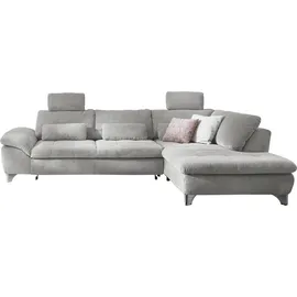 die planbar Ecksofa DIE PLANBAR "MP-IN14007, Breite 306 & 318 cm wählbar", grau, B:306cm H:84cm T:197cm, 100% Polyester, Sofas, Ecksofa, wahlweise mit Bettfunktion und verstellbaren Kopfstützen, in Cord