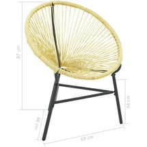 vidaXL Polyrattan Garten-Acapulco Stuhl 69 x 66 x 87 cm beige