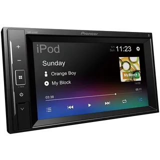Pioneer DMH-A240BT, 2-DIN-Multimedia Player, Kurze Einbautiefe, 6,2-Zoll ClearType-Touchscreen, Smartphone-Anbindung, USB, Bluetooth, 13-Band-Grafikequalizer