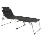 Lex Sonnenliege 200 x 70 x 45 cm Schwarz