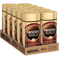 NESCAFÉ GOLD Original, löslicher Bohnenkaffee, Instant-Kaffee aus erlesenen Kaffeebohnen, koffeinhaltig, 10er Pack (10x100g)
