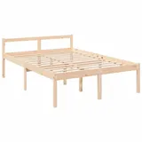 vidaXL Seniorenbett mit Kopfteil Massivholz