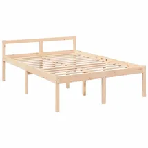 vidaXL Seniorenbett mit Kopfteil Massivholz