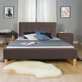 Homestyle4u Polsterbett 180 x 200 cm Braun