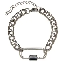 URBAN CLASSICS Fastener Bracelet - Silberfarben - L/XL