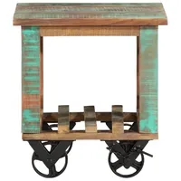 VidaXL Beistelltisch mit Rädern 40x40x42 cm Altholz Massiv