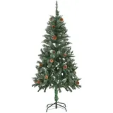 vidaXL Künstlicher Weihnachtsbaum mit LEDs Kugeln Zapfen 150 cm