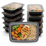 BigDean Meal Prep Boxen schwarz 0,8 l 10-teiliges Set