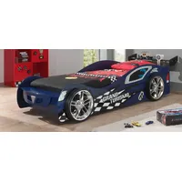 Autobett inkl Matratze 90x200 Rennauto Car Kinderbett Lattenrost Rennwagen blau