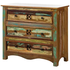 Massivmoebel24 Kommode Altholz 100x42x88 mehrfarbig lackiert Nature OF Spirit #49