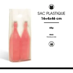 Tasche 2 Plastikflaschen gefrostet ausgeschnittene Griffe 16+ 4/4 x 46 cm pro 1000 - Gimex