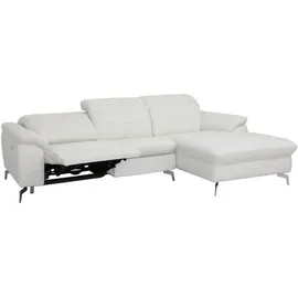 vente-unique Relaxsofa Ecksofa Leder - Ecke Rechts - Elfenbein - LISMORE