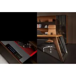 aea Designer Büro Arbeit Zimmer Set Sessel Eckschreibtisch Komplett Set Möbel 2tlg. - Braun