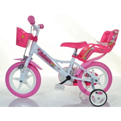 Kinderfahrrad DINO "Unicorn Einhorn 12 Zoll" Fahrräder Gr. 22 cm, 12 Zoll (30,48 cm), pink (pink, weiß) Kinder Kinderfahrzeuge Fahrrad mit Stützrädern, Korb und Puppensitz