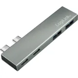 Logilink USB 3.2 Gen2x2 4-Port, PD, silber