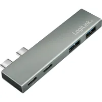 Logilink USB 3.2 Gen2x2 4-Port, PD, silber