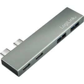 Logilink USB 3.2 Gen2x2 4-Port, PD, silber