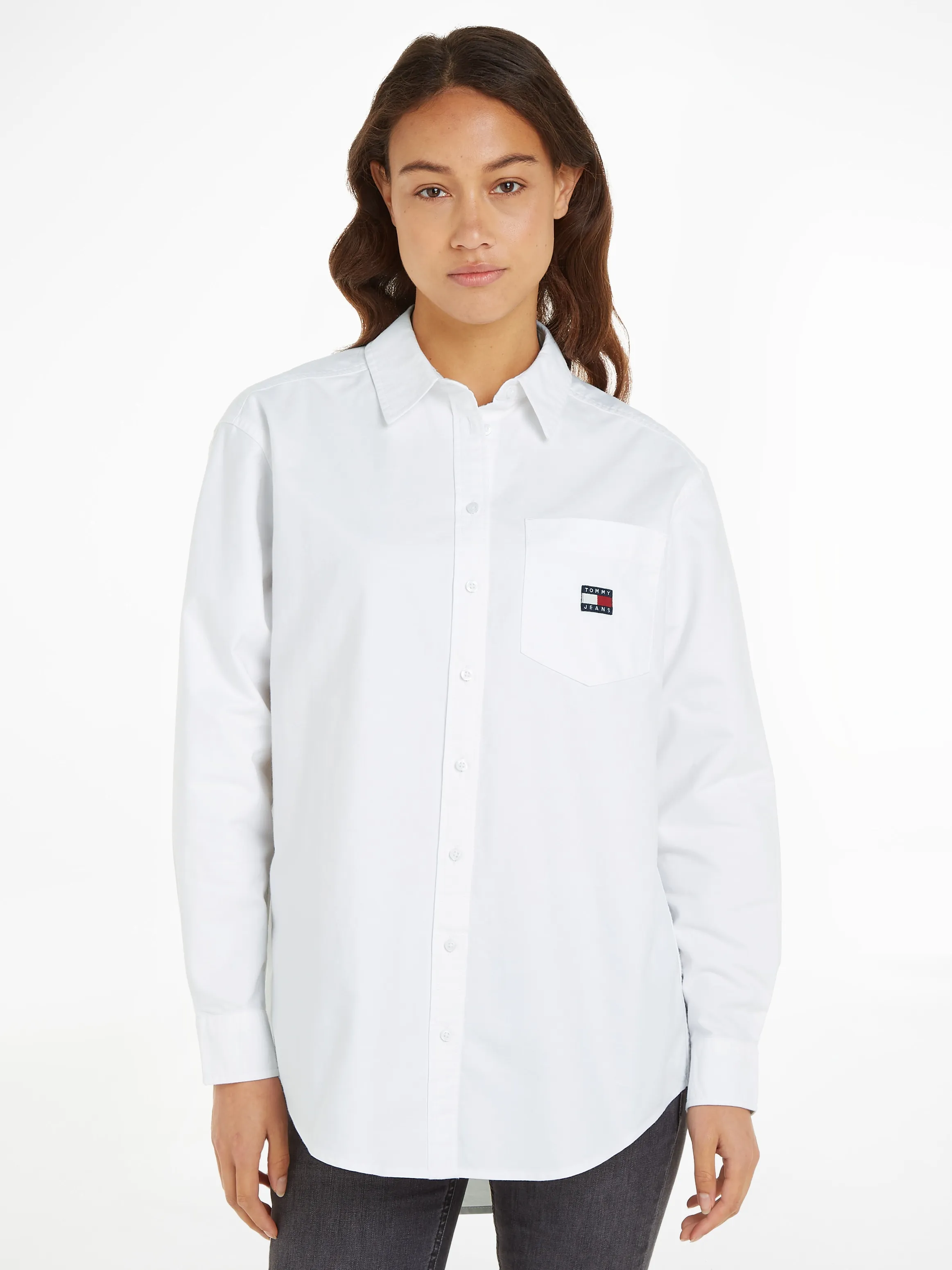 Blusentop »TJW BADGE BOYFRIEND«, mit   Logo-Badge, Gr. XS (34), White, , 74790768-XS