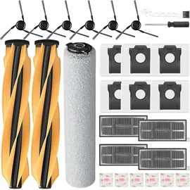 bpbdzz 27 Stück Zubehör für Mova Z60 Ultra Roller Complete Saugroboter, 1 Roller Wischtücher, 2 Hauptbürsten, 4 Filter, 6 Staubbeutel, 6 Seitenbürsten, 6 Flach-duftstein, 1 Reinigungsbürste