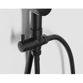 a&n&a aQualine Aqualine KERA Duschsäule mit Armaturenanschluss, Schwarz matt - Duschgarnitur