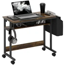 Homcom Höhenverstellbar Braun Metall, 92x104x40 cm, Arbeitszimmer, Büro, Rustikales