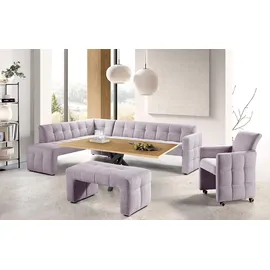 exxpo - sofa fashion Essbank EXXPO - SOFA FASHION "Barista, bequem und elegant, hohe Bodenfreiheit", rosa (powder rose), B:265cm H:83cm T:199cm, Sitzbänke, Essbank, Eckbank Barista bequem und elegant, hochwertige Detailverarbeitung