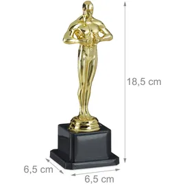 Relaxdays Siegerfigur Gold,Schwarz