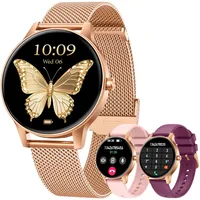 Smartwatch Damen mit Bluetooth Anrufe Fitnessuhr: 1.27" HD Touchscreen Smart Watch mit Herzfrequenz Schlafmonitor Schrittzähler 100+ Sportmodi Fitness Tracker IP68 Wasserdicht Uhren IOS Android