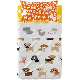 happyfriday Mr. Fox Dogs D1614177 Bettwäsche-Set, Mehrfarbig, für Babybett, 2-teilig, EAN: 8420001046401