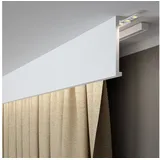 PROVISTON Vorhangleiste Polystyrol 40 x 120 x 2000 mm Weiß