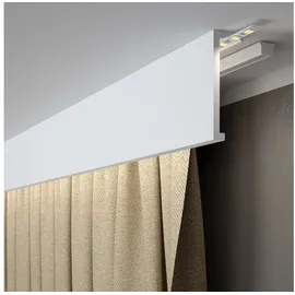 PROVISTON Vorhangleiste Polystyrol 40 x 120 x 2000 mm Weiß