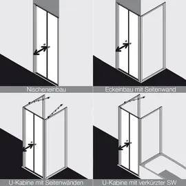 Kermi Nova 2000 Pendeltür rechts 90 x 185 cm N2PTD0901811K