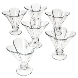 6er Set Klover Eisbecher mit Fuß - 41334