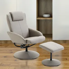 Homcom Relaxsessel Sessel, Fernsehsessel Armsessel 360° drehbar mit Fußstütze