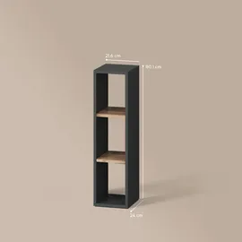 livinity® Bücherregal 21,6 x 80,1 cm Grau