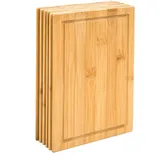 Dune Design 6er Set: Frühstücksbrettchen Holz 22x15 Kleine Schneidebretter Brotzeitbretter