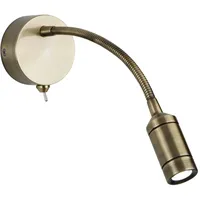Searchlight LED Wandleuchte, Edelstahl Messing Antik Arm