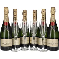 Moët & Chandon Champagne IMPÉRIAL Brut 12% Vol. 6x0,75l in Geschenkbox mit 6 Gläsern