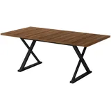 stilvora Esstisch 180 x 75 x 90 cm Walnussfarben/schwarz