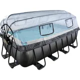 EXIT TOYS Black Leather Pool 400 x 200 x 122 cm inkl. Sandfilterpumpe und Abdeckung