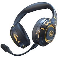 Sross Gaming-Headset,Over Ear-Kopfhörer mit Mikrofon abnehmbar,RGB Atemlicht Gaming-Headset (Bluetooth 5.2, Noise-Cancelling,Hi-Fi Stereo Headset,Faltbare, Bluetooth Wireless) schwarz