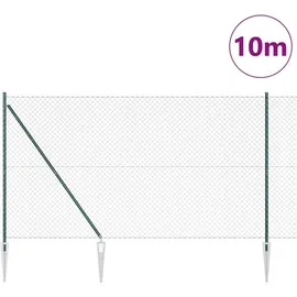 vidaXL Zaunpfosten 10 x 1,5 m Grün/Stahl