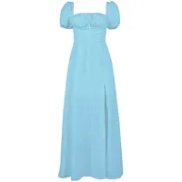 STRY Sommerkleid mit ärmel,Kleid zur Einschulung,midi Abendkleider,Abendkleid Zweiteiler,langes Kleid Hochzeitsgast,Rockabilly Kleid Hochzeit,goldene Kleider,Kleider Party,blaues Kleid Hochzeit - M