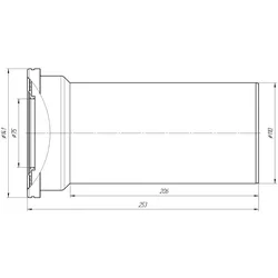 Belvit WC Anschluss Abflussrohr DN110 250mm