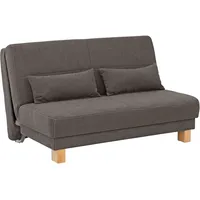 Schlafsofa HOME AFFAIRE "Gina", grün (khaki), B:140cm H:86cm T:95cm, Chenille (100% Polyester), Sofas, vom Sofa zum Bett mit einem Handgriff, in 4 Breiten, Nierenkissen
