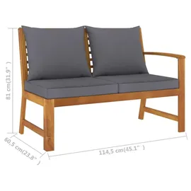 vidaXL Garten-Lounge-Set 4-tlg. grau