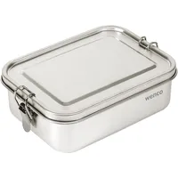 Wenco Lunchbox 555654, Edelstahl, mit Bügelverschluss und Trenner, 18,5 x 14 x 6 cm,