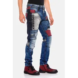 Regular-fit-Jeans CIPO & BAXX "Jeans", Herren, Gr. 36, Länge 34, blau, 100% Baumwolle, unifarben, casual, regular fit lang, Jeans, im extravaganten Design, CD574